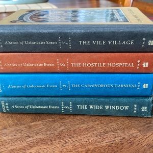4 HARDCOVER Lemony Snicket “A Series of Misfortunate Events” books #7, 8, 9 & 3